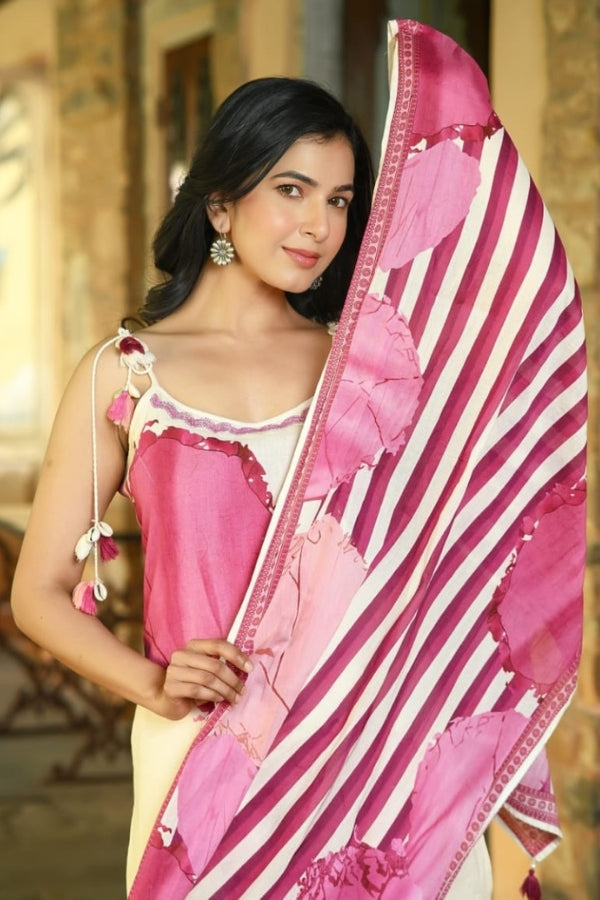 Hansika Printed Sleeveless Kurta Set with Dupatta