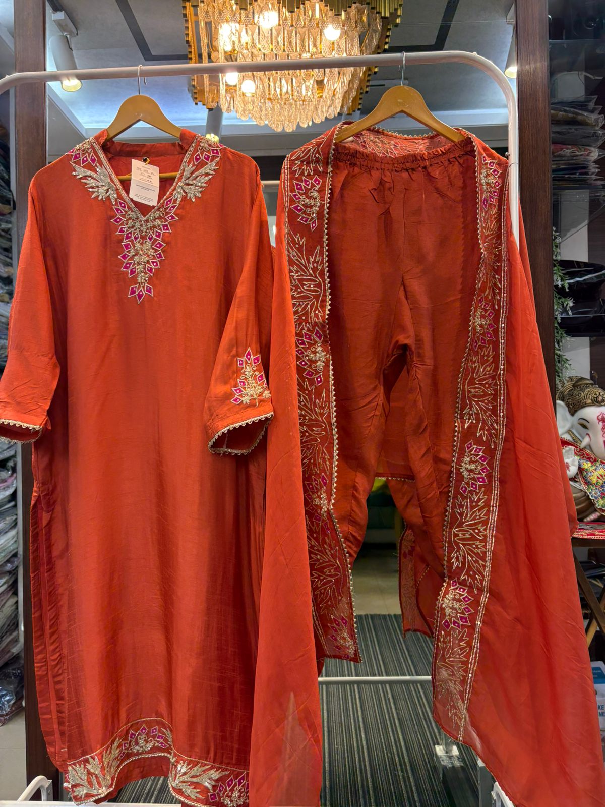 Nishrita floral embroidery on the neckline