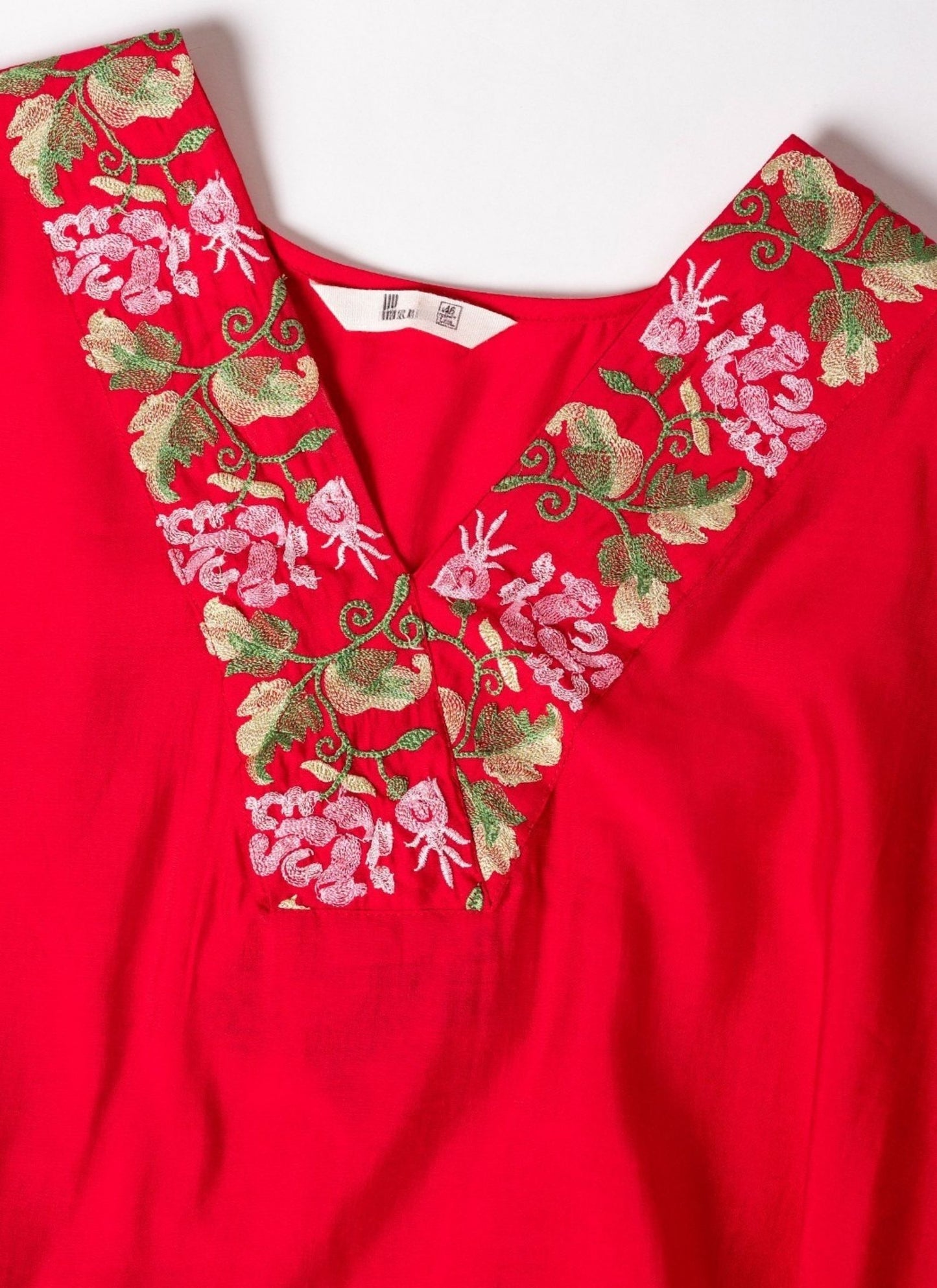 Women's Ligth Red Pure Cotton Embroidered Salwar Suit Set