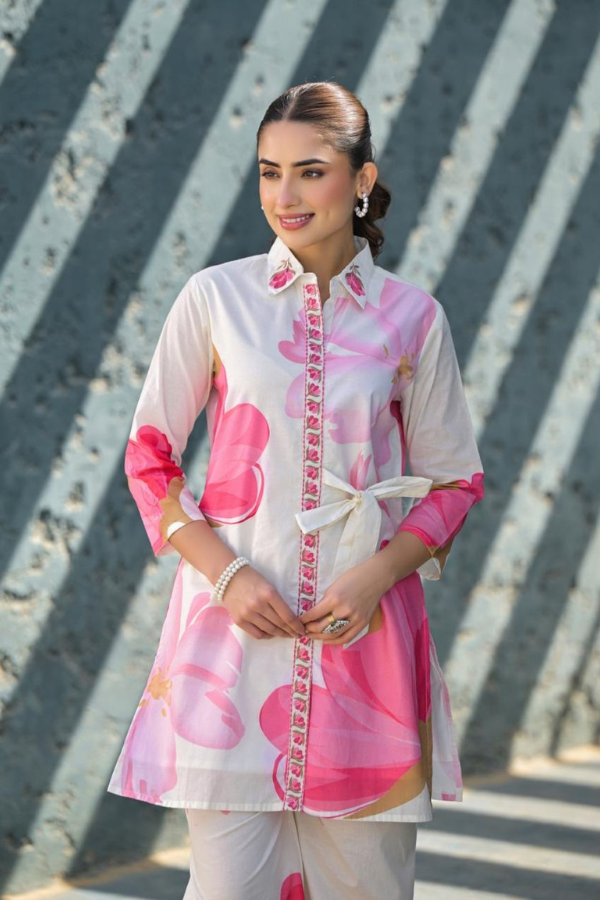 Chic White Floral Co-ord Set πΈπ | Elegant & Breezy Cotton Blend Outfit for Women