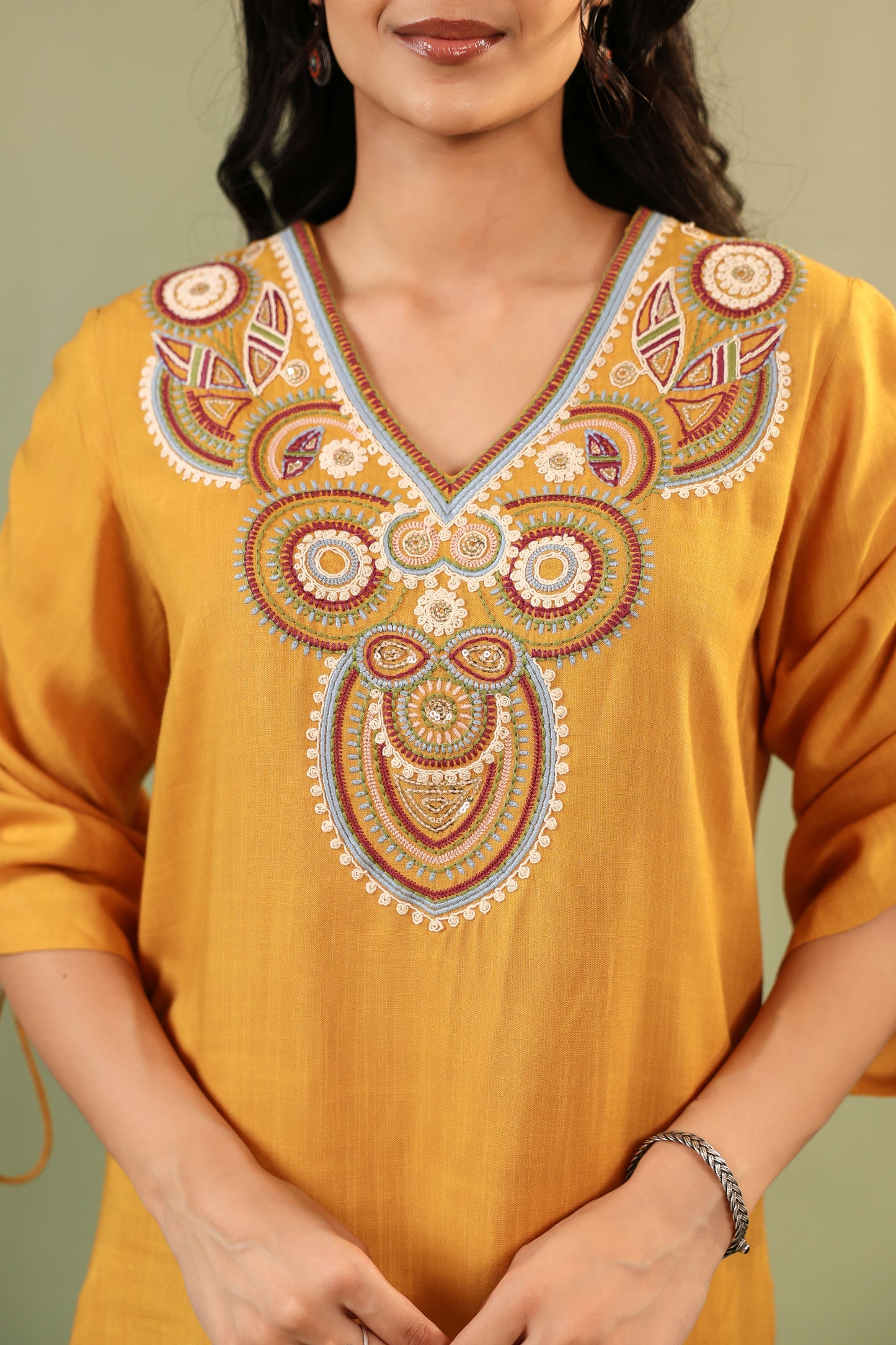 πΌ Mustard Magic Co-Ord Set β Embroidered Elegance πΌ