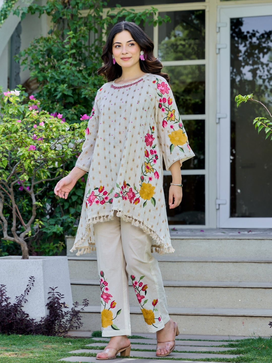 Summer Premium Cotton Embroidered Co-Ord Stylish & Comfortable