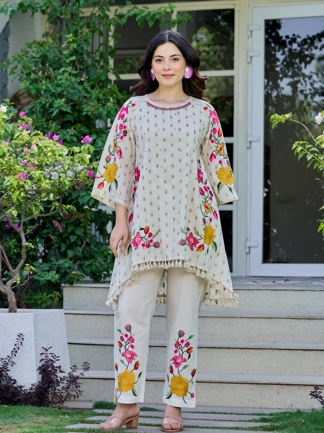 Summer Premium Cotton Embroidered Co-Ord Stylish & Comfortable