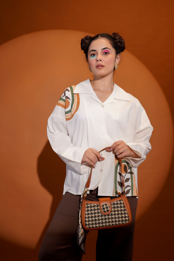 π Earthy Elegance Hand-Painted Top for Girls | Unique Neck Hand Work & Artistic Touch β¨π¨