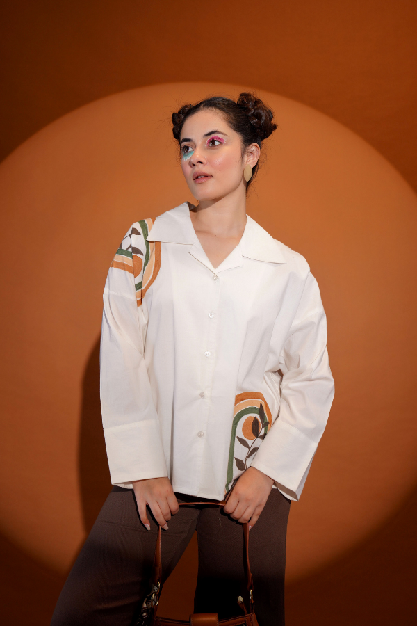 π Earthy Elegance Hand-Painted Top for Girls | Unique Neck Hand Work & Artistic Touch β¨π¨