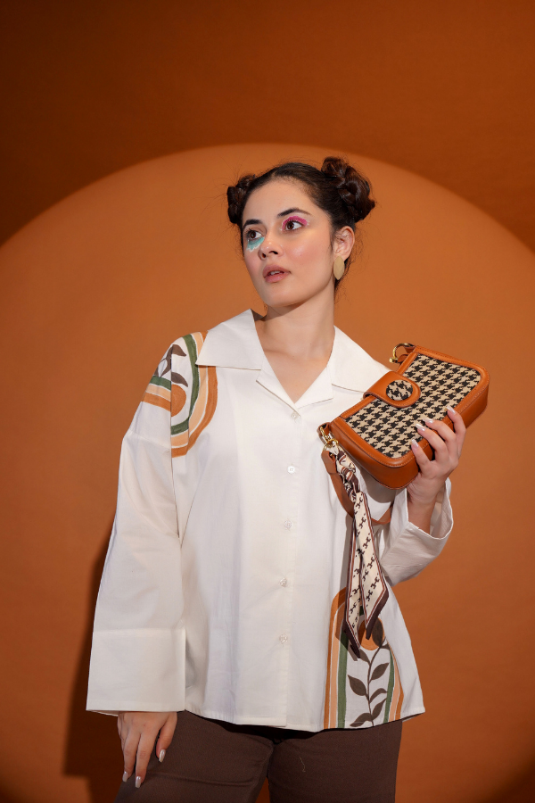 π Earthy Elegance Hand-Painted Top for Girls | Unique Neck Hand Work & Artistic Touch β¨π¨