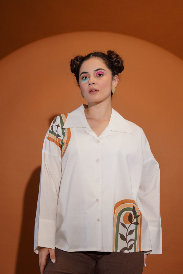 π Earthy Elegance Hand-Painted Top for Girls | Unique Neck Hand Work & Artistic Touch β¨π¨