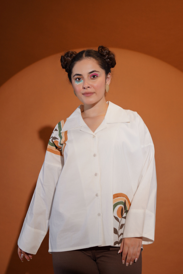 π Earthy Elegance Hand-Painted Top for Girls | Unique Neck Hand Work & Artistic Touch β¨π¨