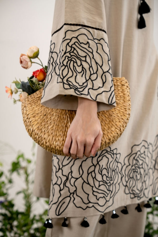 Elegant Beige Co-Ord Set πΈ Embroidered Thread Work πΏ Perfect for All Occasions β¨