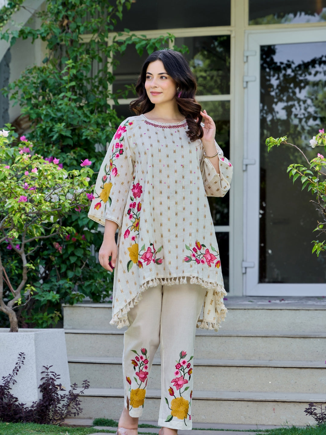 Summer Premium Cotton Embroidered Co-Ord Stylish & Comfortable