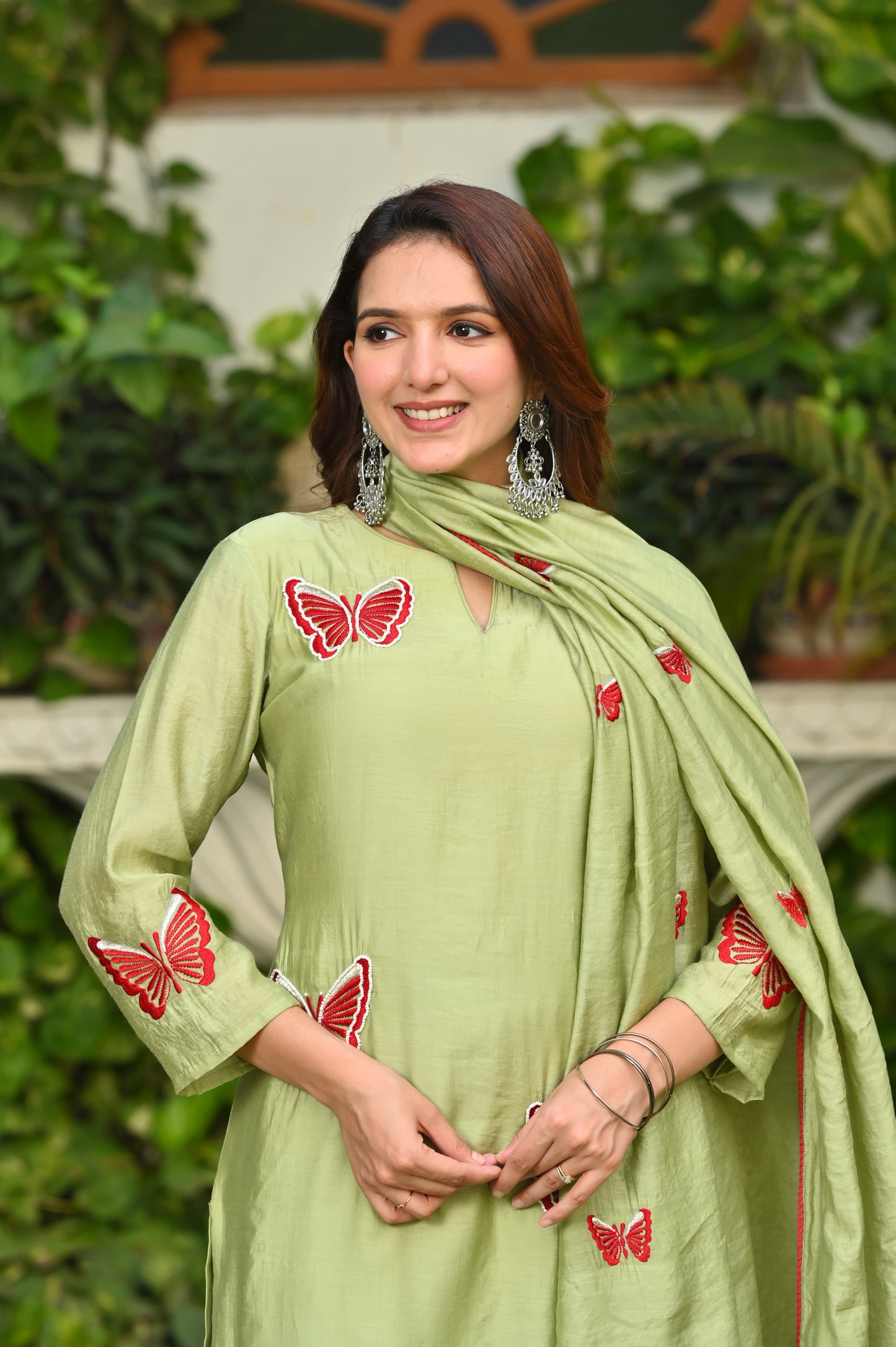 π¦ Mint Green Butterfly Embroidered Co-ord Set
