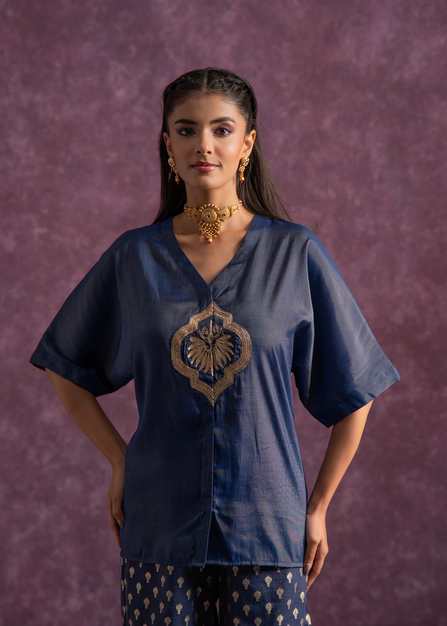 π¦ Indigo Elegance Co-Ord Set β Luxe Ethnic Charm