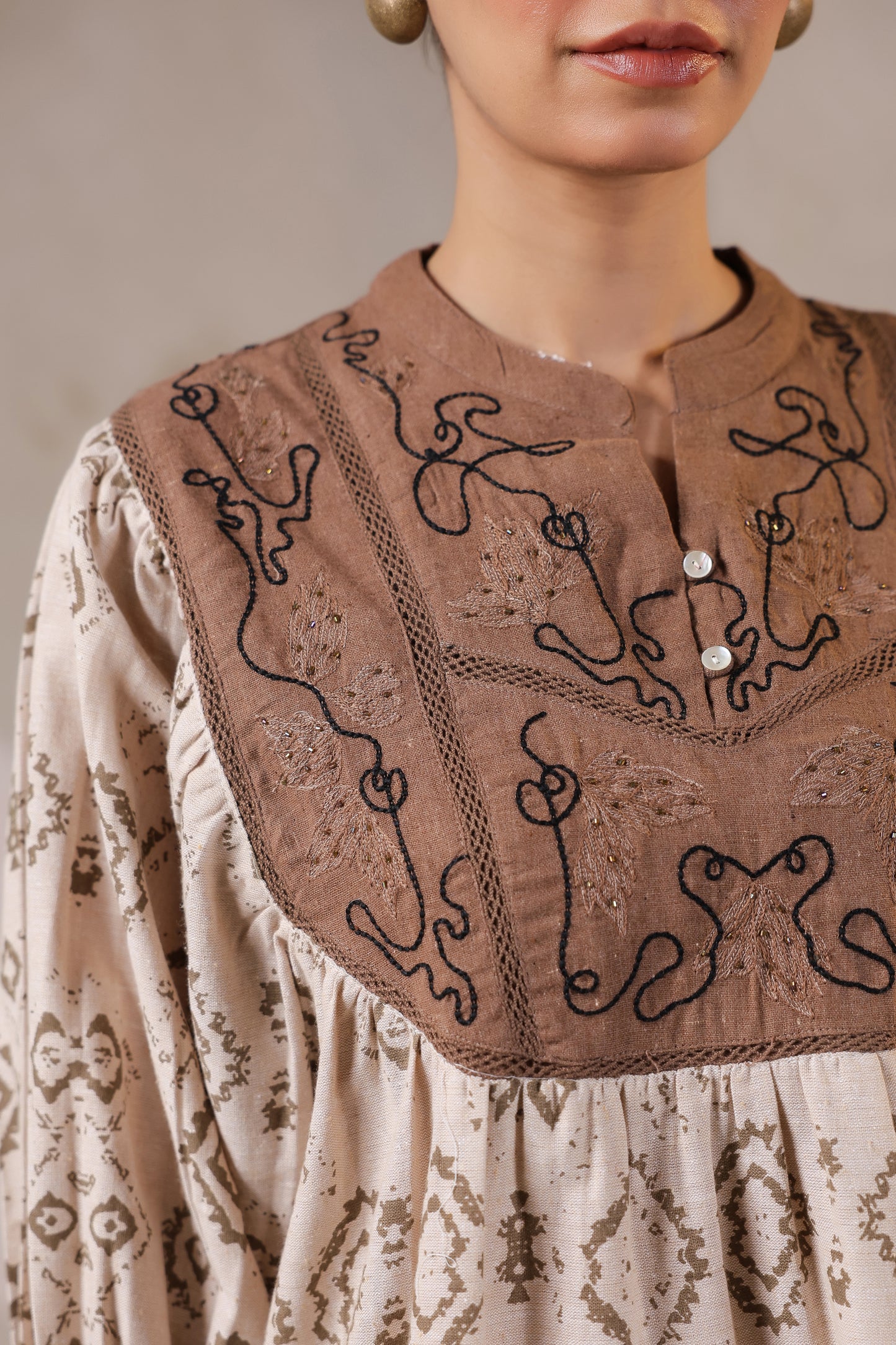 Bohemian Chic | Earthy Elegance | Embroidered Lounge Set 🌾✨