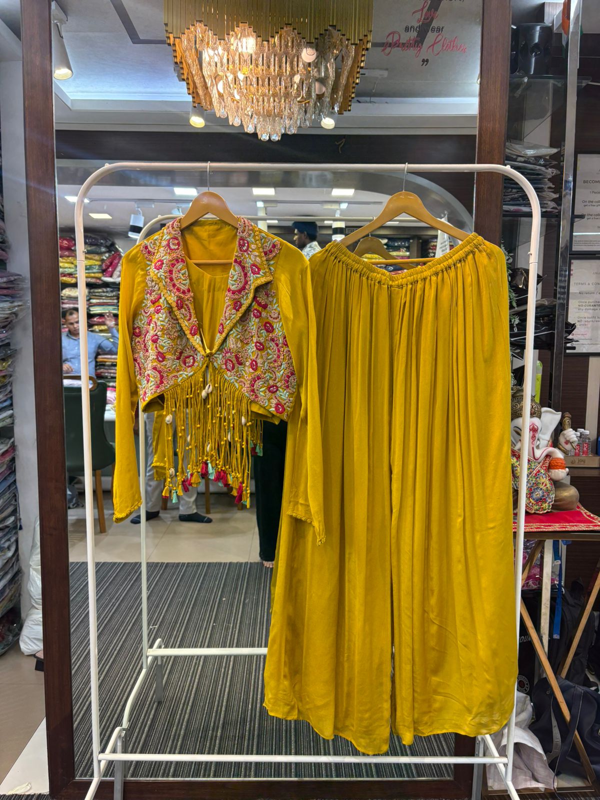 Asha Posley Golden Mini Short Top and Sharara Set