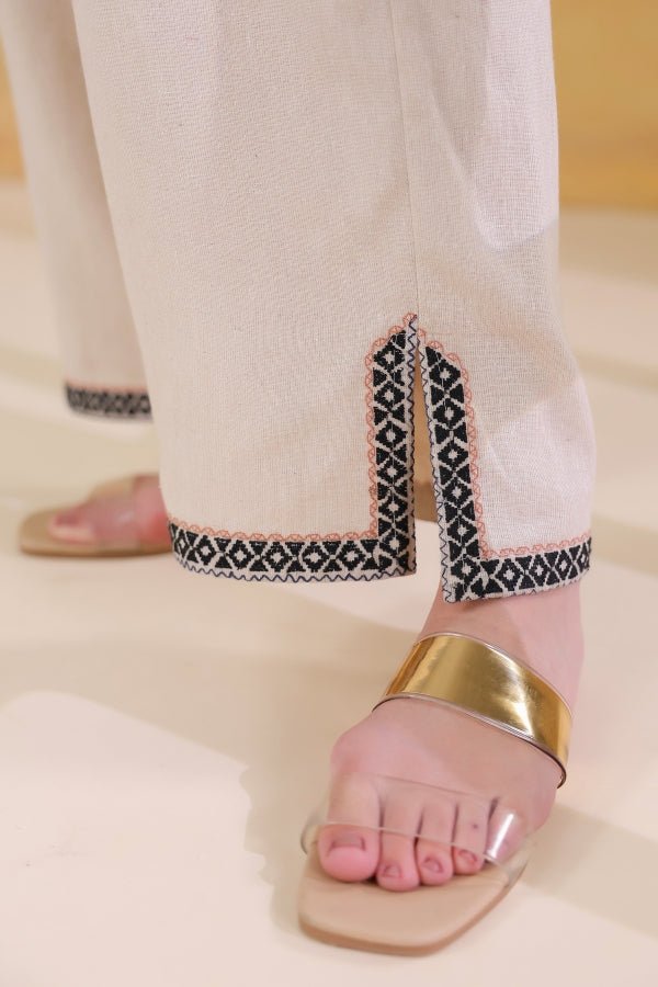 Beige Embroidered Co - ord Set Relaxed Fit, Chic & Comfortable - Anusheet Fashion