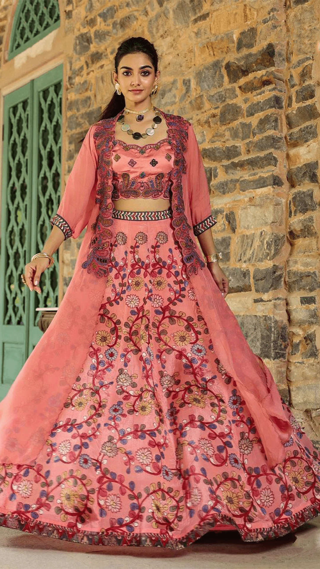 Delicate Handwork And Printed Lehenga - Anusheet Fashion