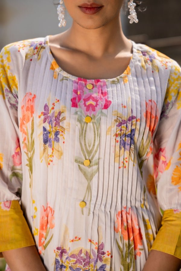 πΌ Elegant Floral Printed Kurta Set - Anusheet Fashion