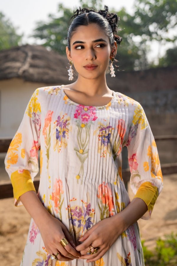 πΌ Elegant Floral Printed Kurta Set - Anusheet Fashion