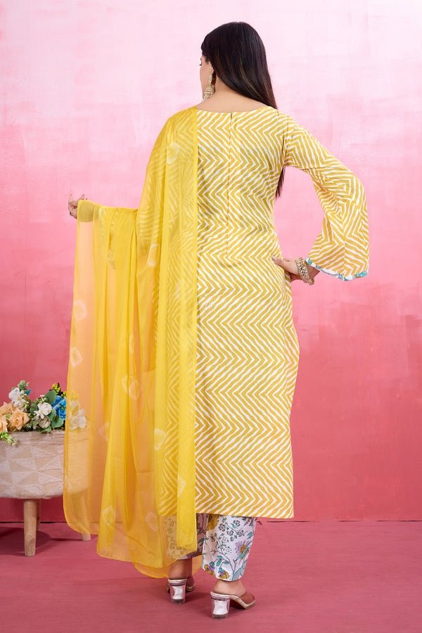 Elegant Pure Cotton Kurta Set for Women Includes Kurta, Pant & Dupatta - Anusheet Fashion