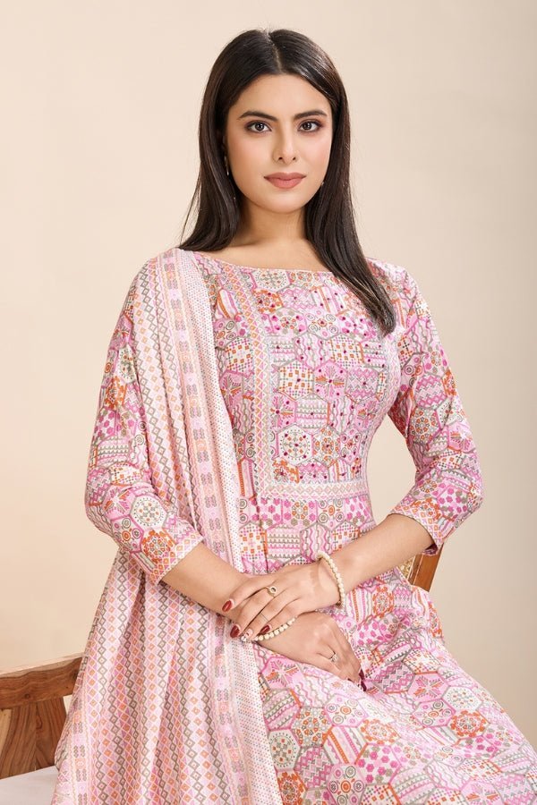 Introducing the Pure Semi - Cambric Print Suit Set - Anusheet Fashion