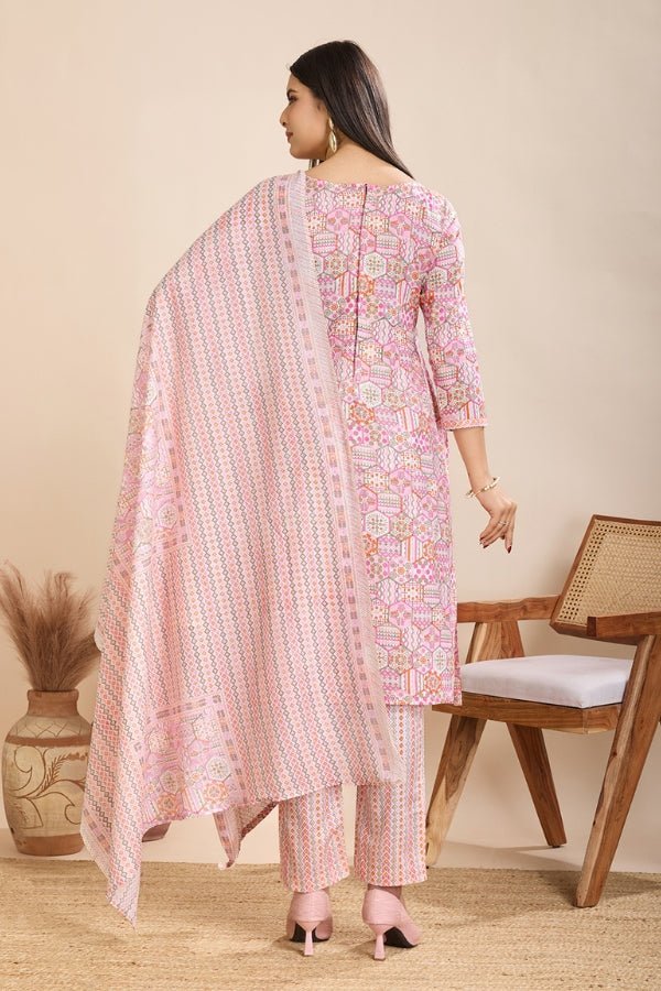 Introducing the Pure Semi - Cambric Print Suit Set - Anusheet Fashion