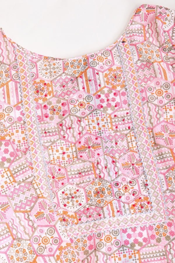 Introducing the Pure Semi - Cambric Print Suit Set - Anusheet Fashion