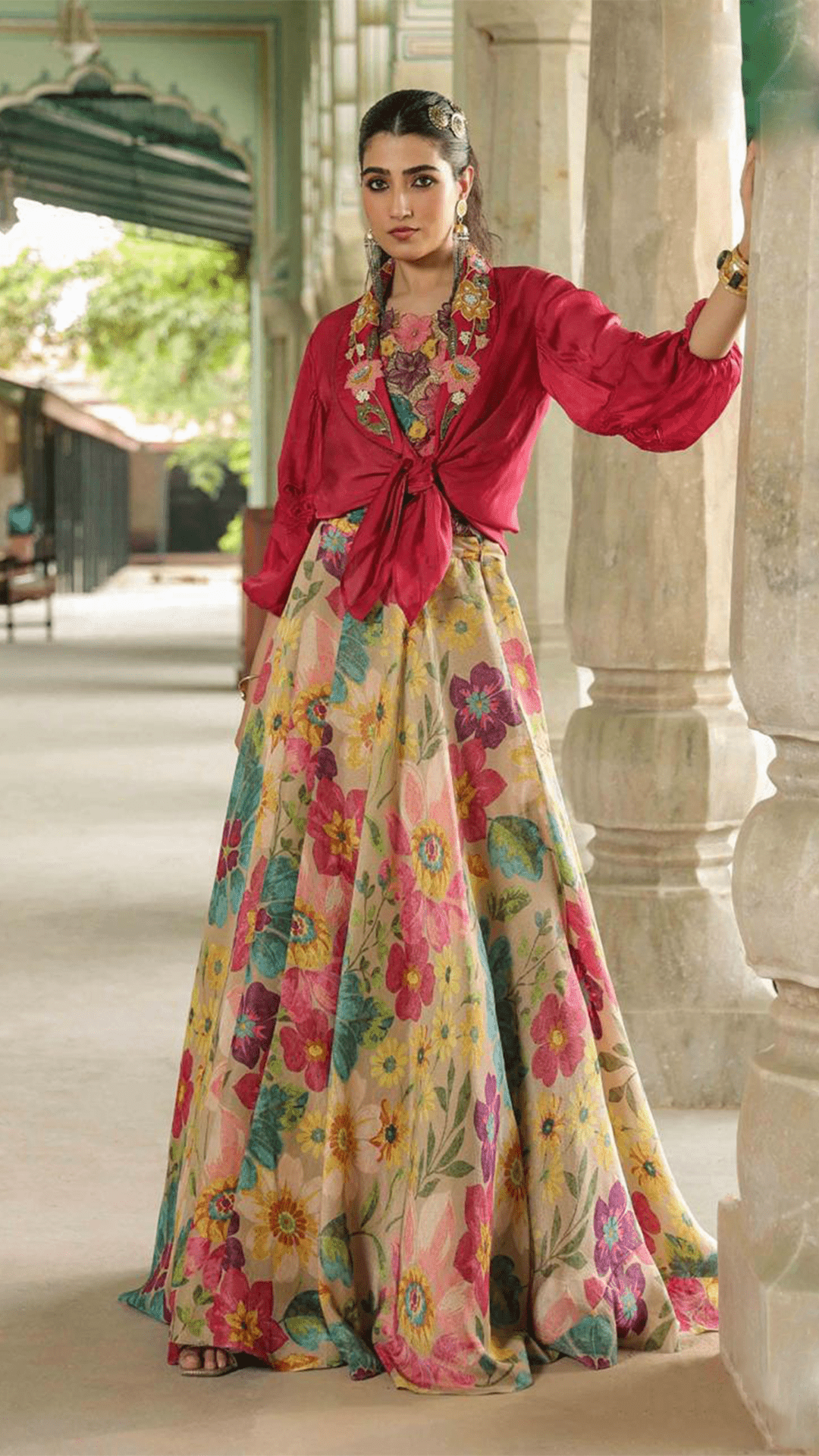 Stylish Traditional Printed And Handwork Lehenga - Anusheet Fashion