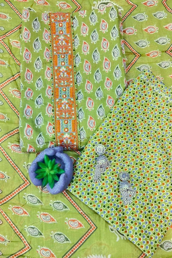 Unstitched Pure Cotton Printed Dress Material - Anusheet Fashion