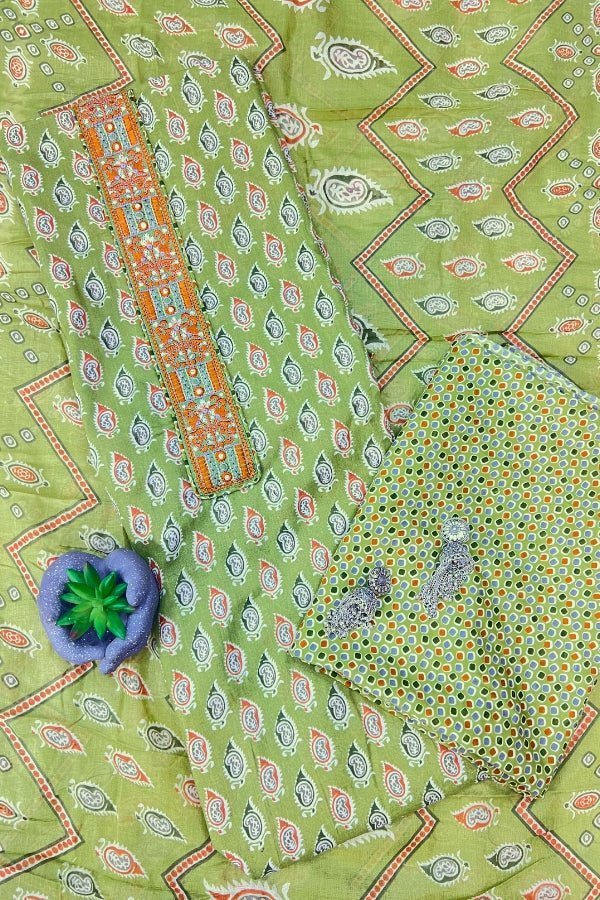 Unstitched Pure Cotton Printed Dress Material - Anusheet Fashion