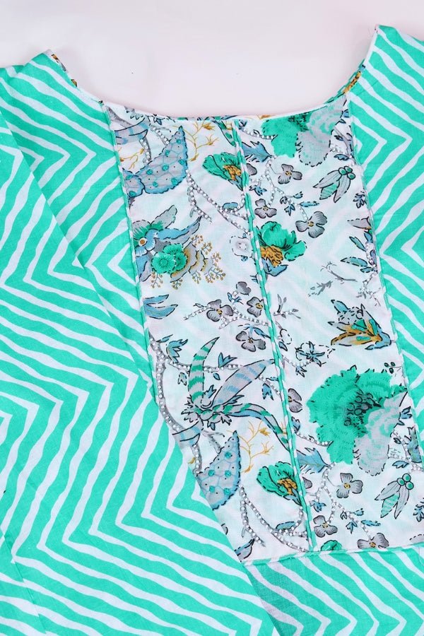 Women's Elegant Light Green Pure Cotton Kurta Set Soft & Breathable - Anusheet Fashion