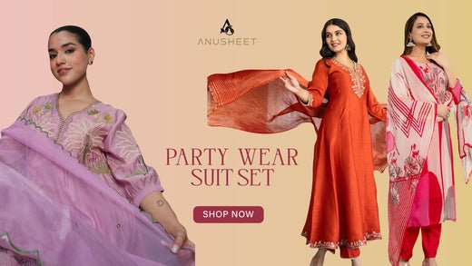 Party Wear Suit Sets with Heavy Dupattas - Anusheet Fashion