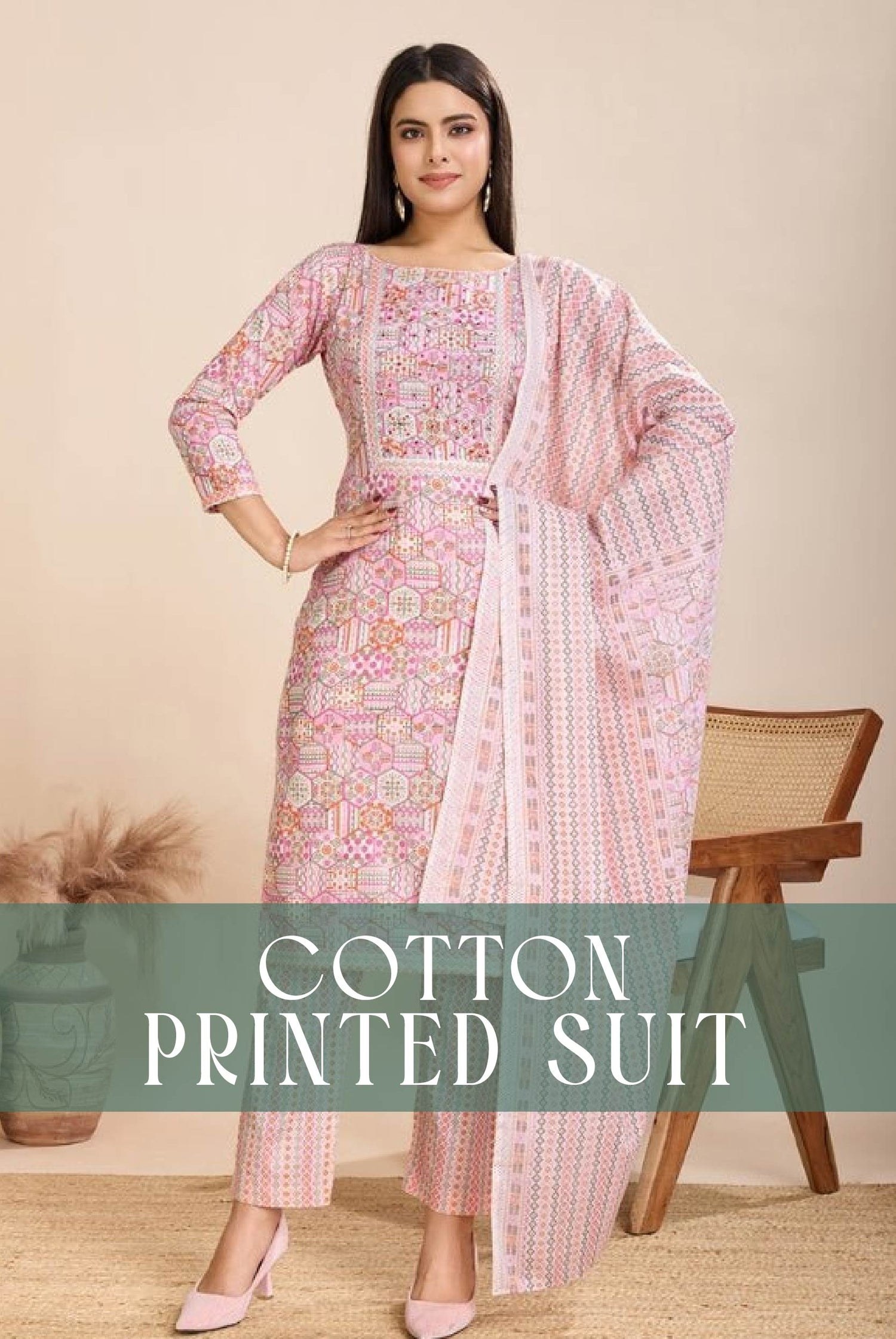 Cotton Printed Suit