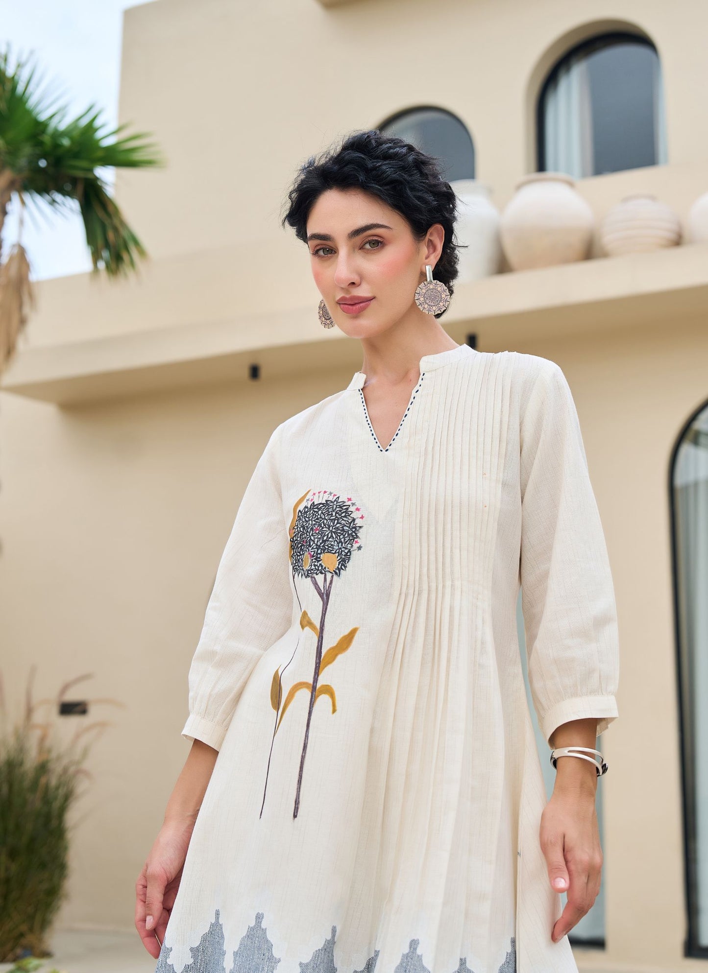 Sahara Grace Embroidered Kurta & Trouser Set 🏜️✨