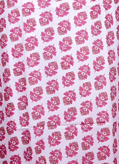 Women’s Cotton White & Pink Printed Dress with Stylish Jacket 🌸✨