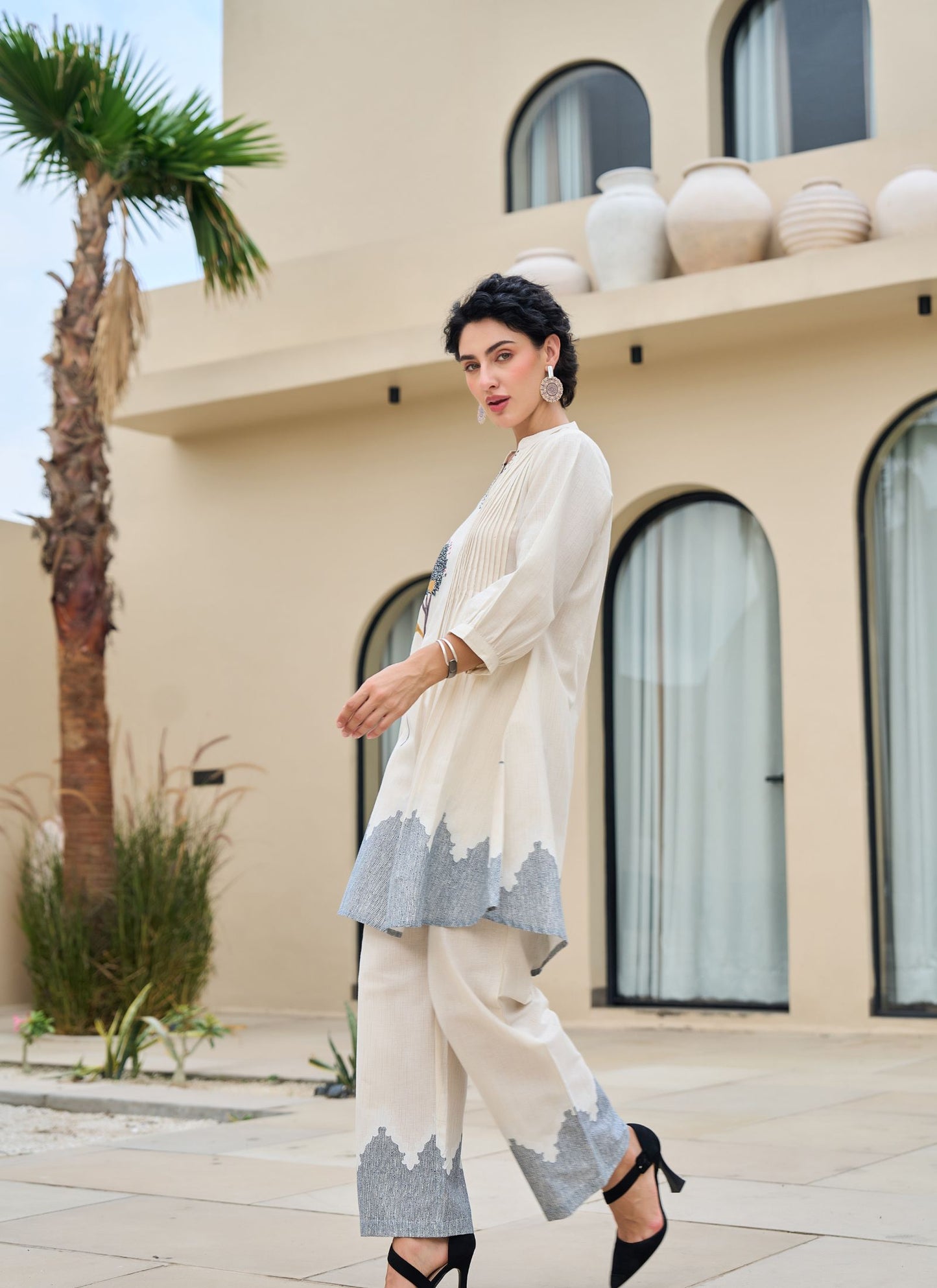 Sahara Grace Embroidered Kurta & Trouser Set 🏜️✨