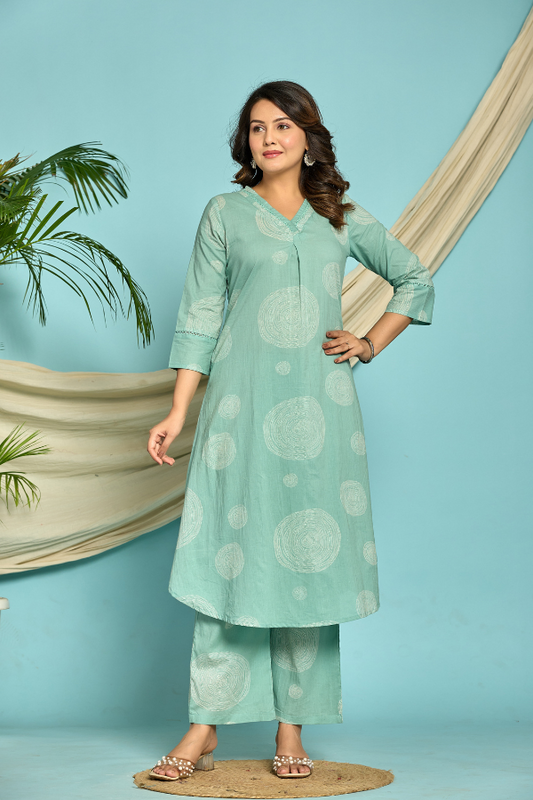 Elegant Mint Green Pure Cotton Kurta Set 👗✨ | Comfortable & Stylish Ethnic Wear for Women 🌿