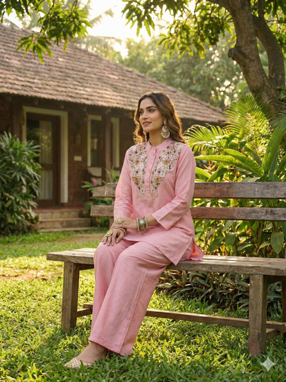 Mehtab Mandiran Collar Indo Western Co-ords Set