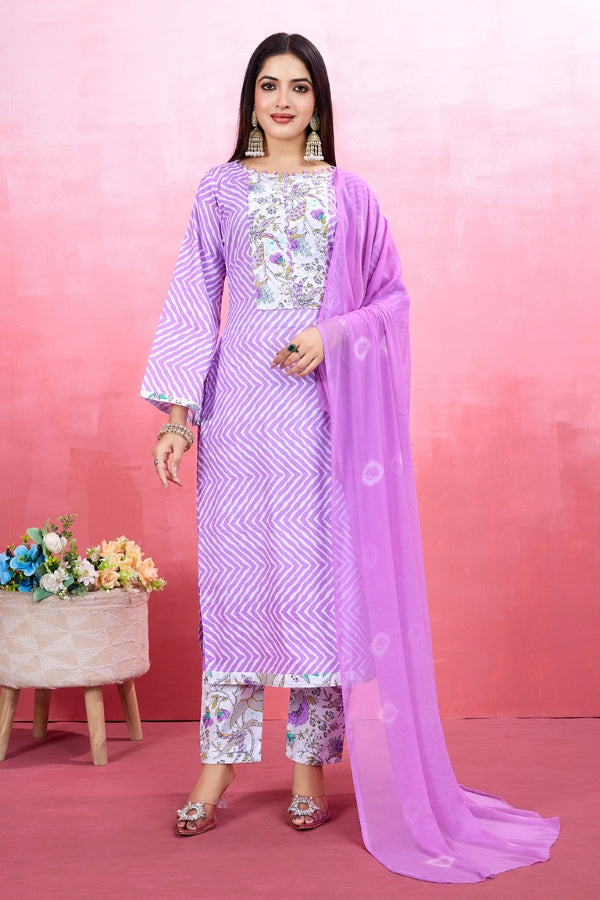 Elegant Pure Cotton Kurta Set for Women Includes Kurta, Pant & Dupatta