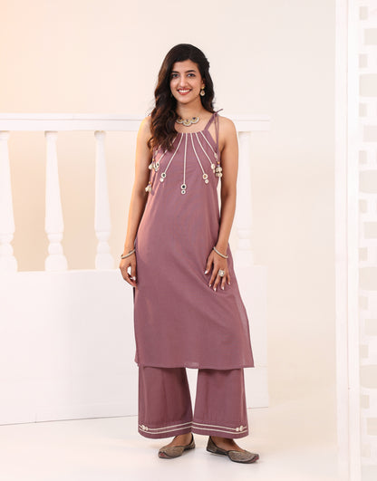 Taniya Mauve Sleeveless Kurta Set