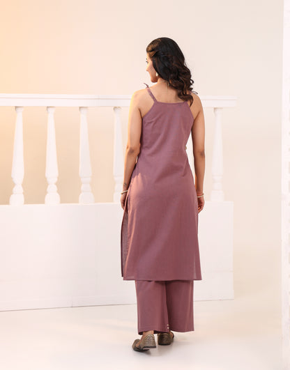 Taniya Mauve Sleeveless Kurta Set