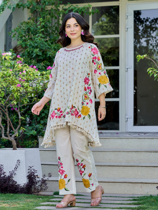 Summer Premium Cotton Embroidered Co-Ord Stylish & Comfortable