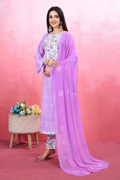 Elegant Pure Cotton Kurta Set for Women Includes Kurta, Pant & Dupatta