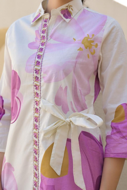 Lavender Bloom Floral Co-ord Set 🌸💜 | Stylish & Comfortable Cotton Blend Set for Women