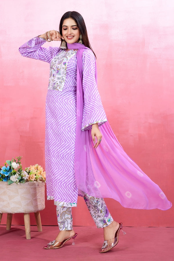 Elegant Pure Cotton Kurta Set for Women Includes Kurta, Pant & Dupatta