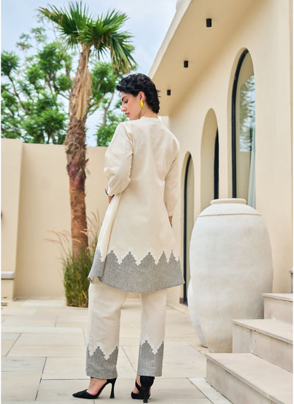 Ivory Bloom Embroidered A-Line Kurta Set 🌸✨