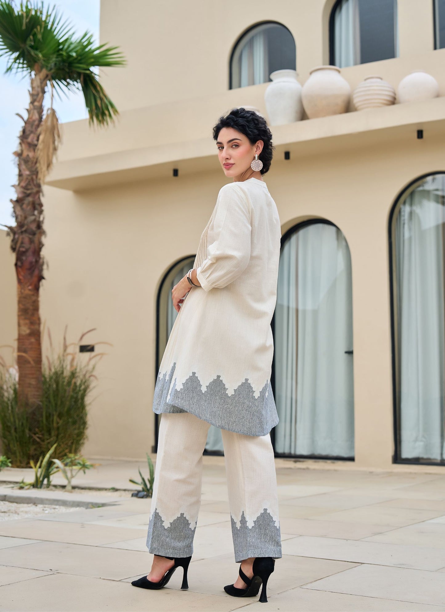 Sahara Grace Embroidered Kurta & Trouser Set 🏜️✨
