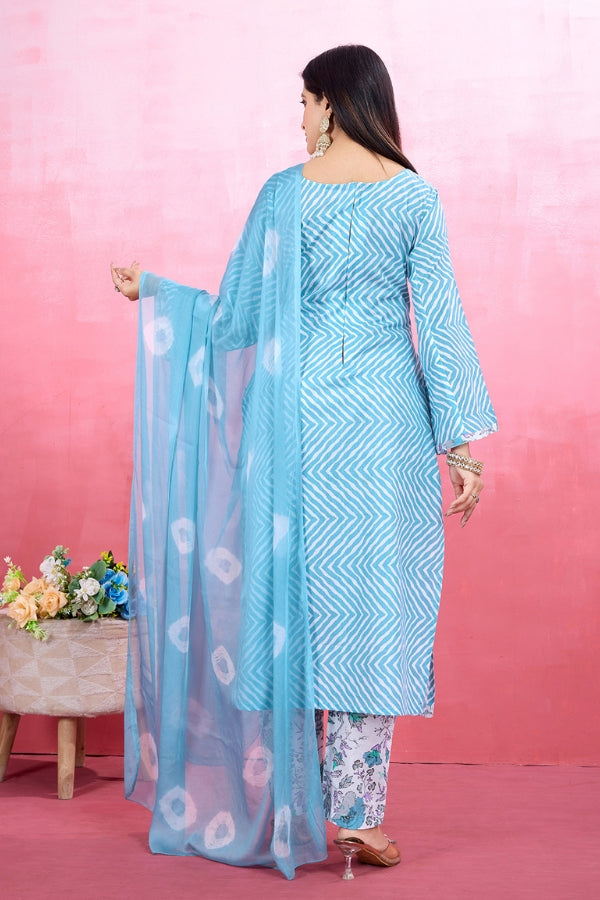 Elegant Pure Cotton Kurta Set for Women Includes Kurta, Pant & Dupatta