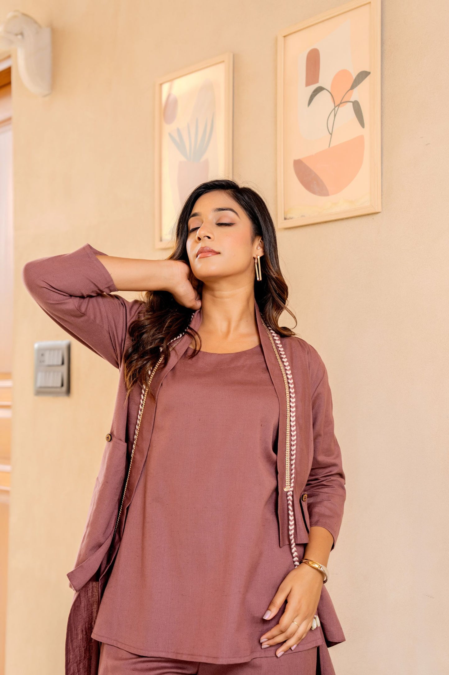 Elegant Mauve Loungewear Set |Western Wear For Festive