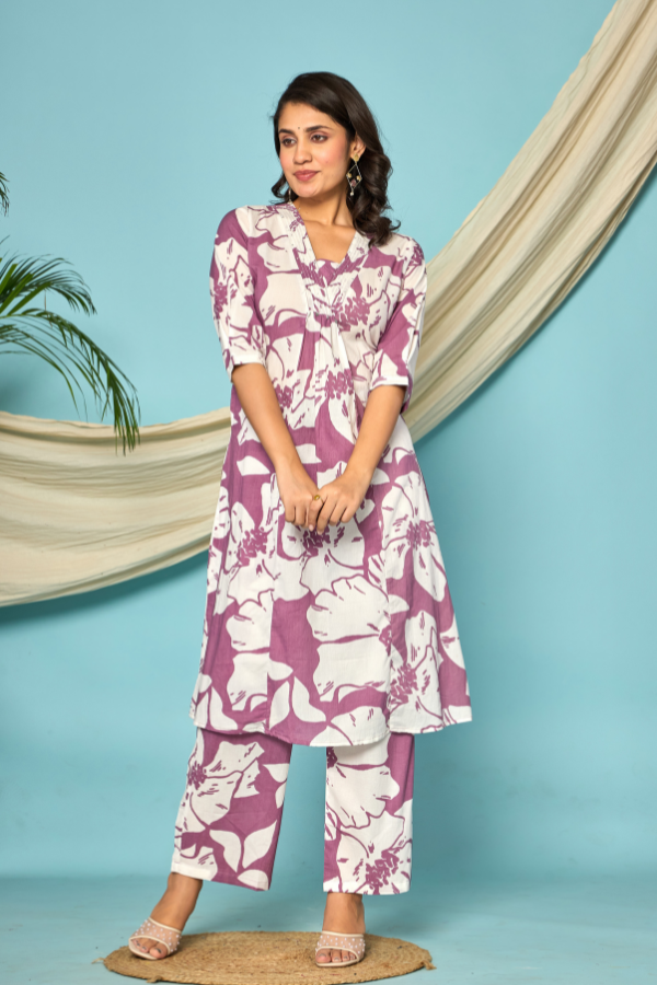 🌸 Elegant Pure Cotton Printed Kurta Set for Women 👗