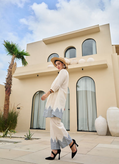 Sahara Grace Embroidered Kurta & Trouser Set 🏜️✨